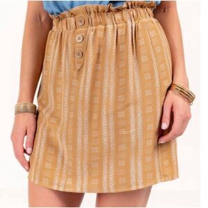 Harper Heritage francesca's Goldenrod Southwest Paperbag Waist Mini Skirt Medium